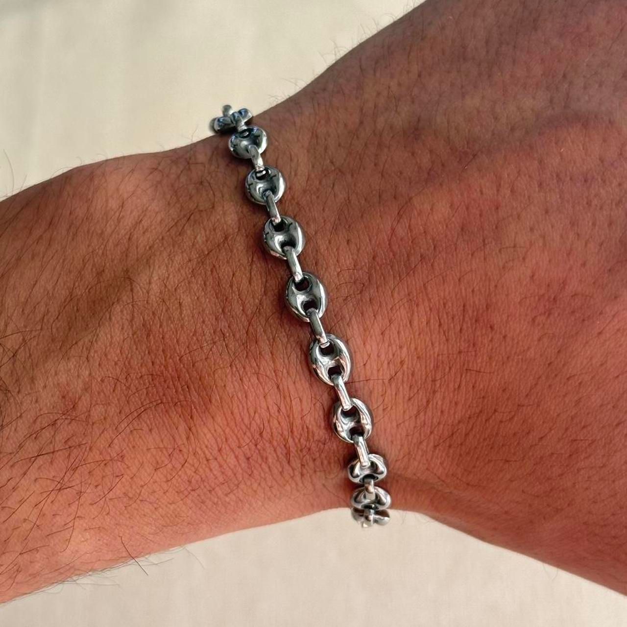 Silver Stainless Steel Mariner Link Bracelet
